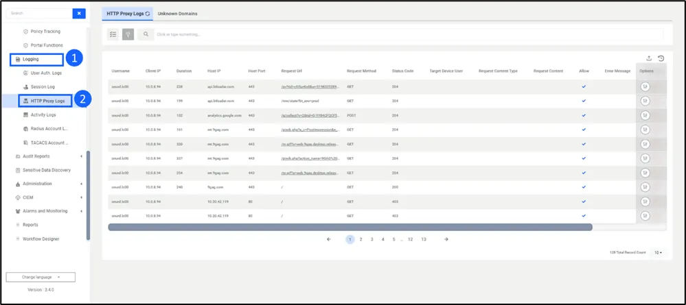 Logs de HTTP Proxy