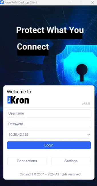 Kron PAM Desktop Client Interface Kron PAM Desktop Client Interface