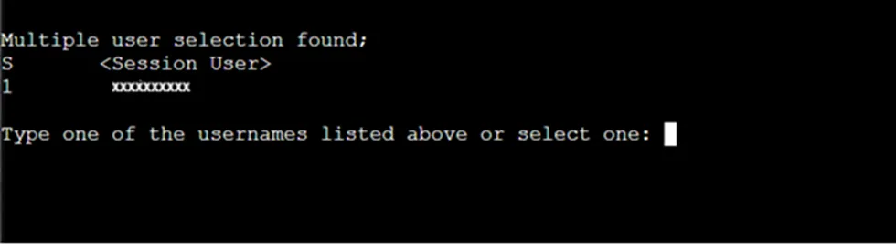 Multiple User Selection on SSH Proxy Terminal Multiple User Selection on SSH Proxy Terminal