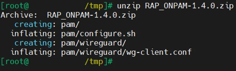 Extracting the Kron PAM Server installation script