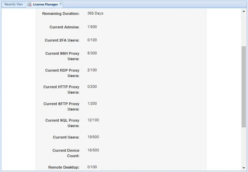 Use- Based Module Restriction License Manager Use- Based Module Restriction License Manager