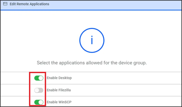 Allow Remote App from Device Properties Allow Remote App from Device Properties