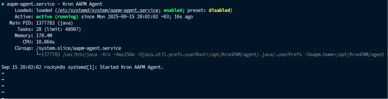 Checking AAPM Agent Service Status Checking AAPM Agent Service Status
