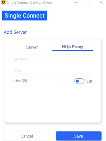 When SLL is enabled, enter the correct SLL parameters from the HTTP Proxy tab
