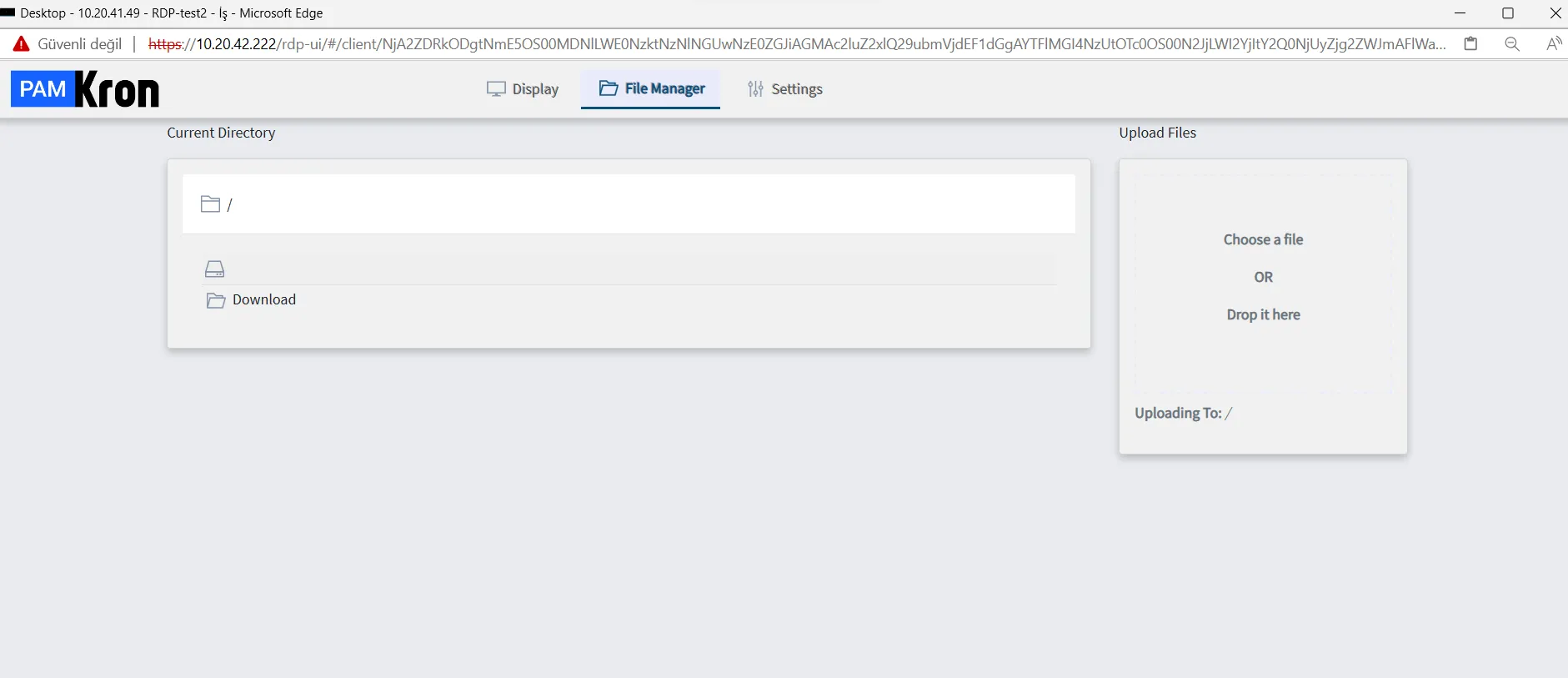 File Manager tab in RDP Session File Manager tab in RDP Session