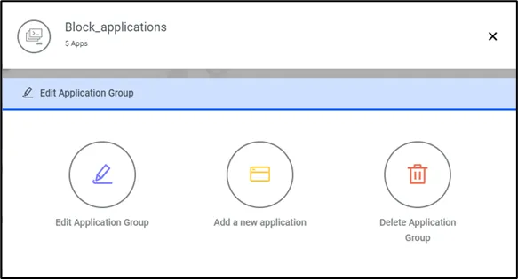 Application Group Settings Application Group Settings