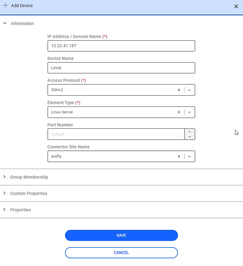 Adding Device to a Connector Site