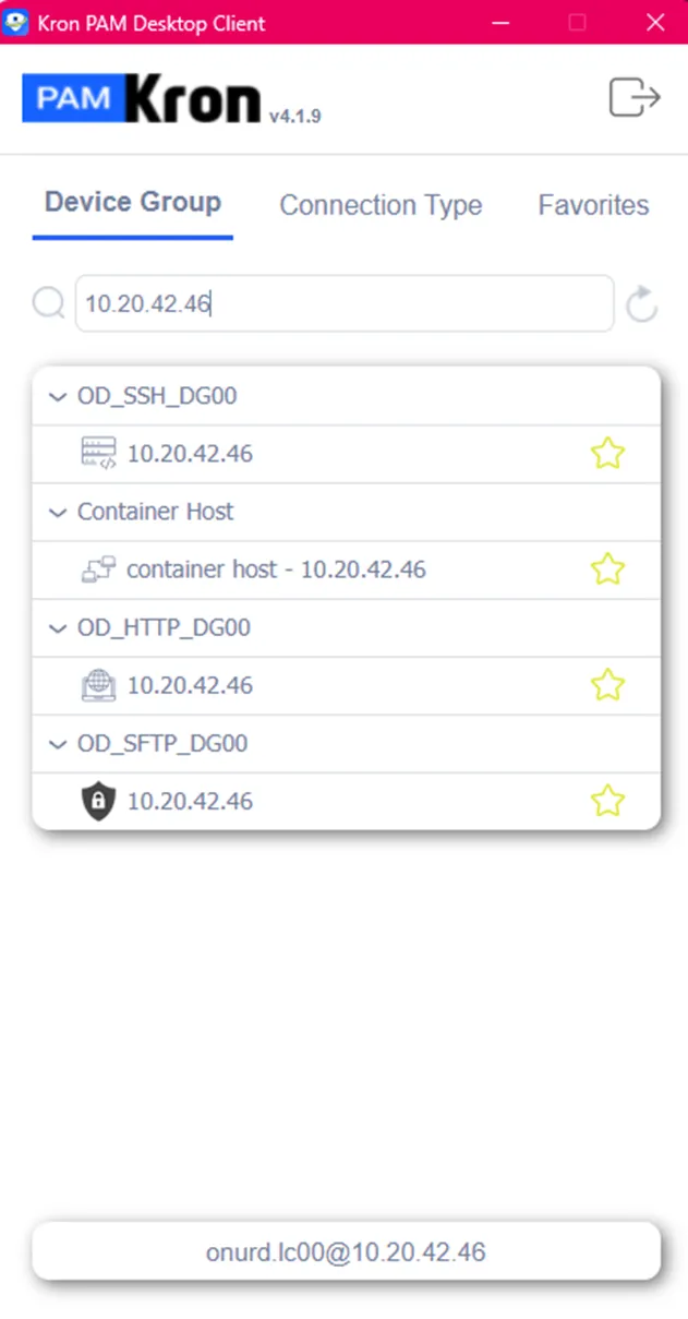 Search a device in the Desktop Client