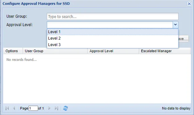 Configure Approval Manager Screen Configure Approval Manager Screen