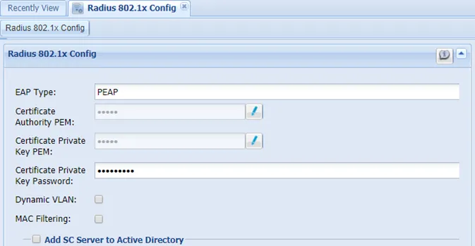 802.1x Configuration