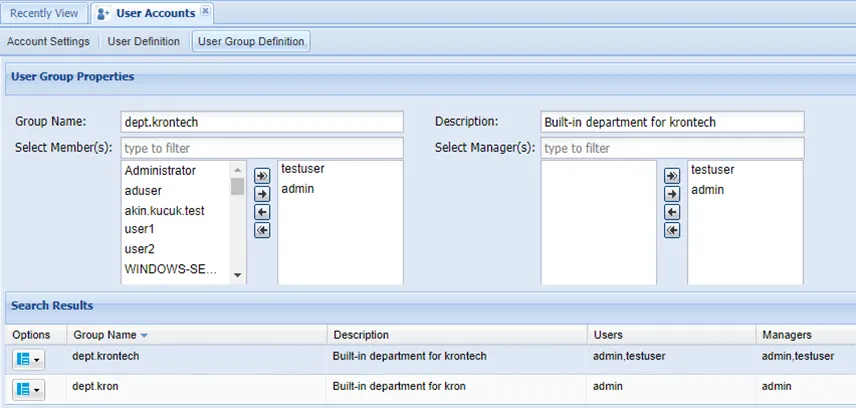 Department Admin Users