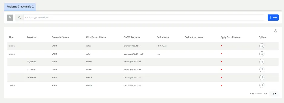 Assigned Credentials Configuration