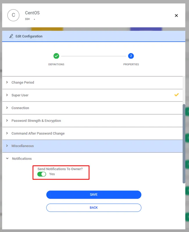 Configure Notifications for Owner