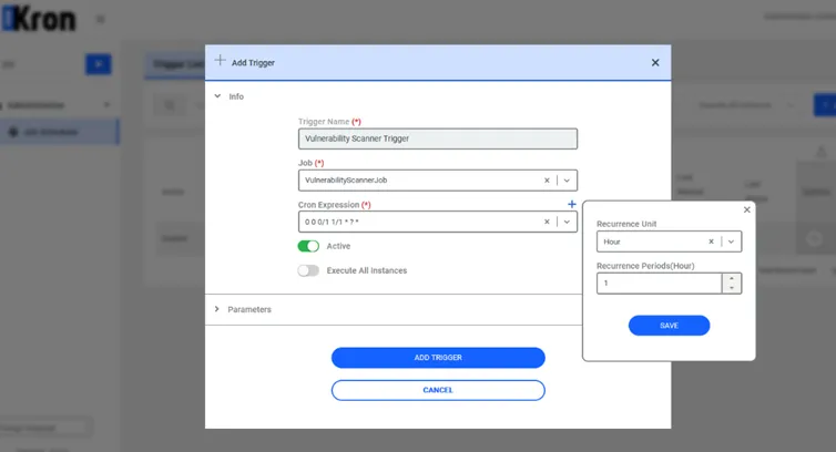Job Scheduler Trigger Setup Job Scheduler Trigger Setup