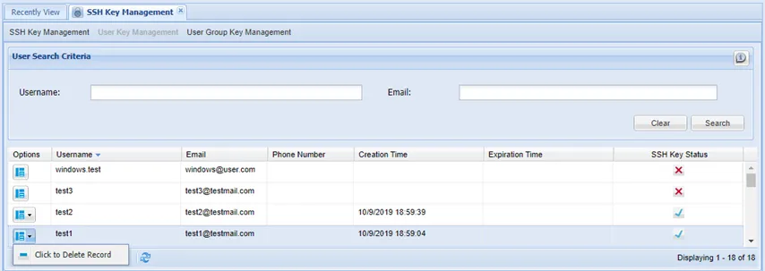 User Key Management