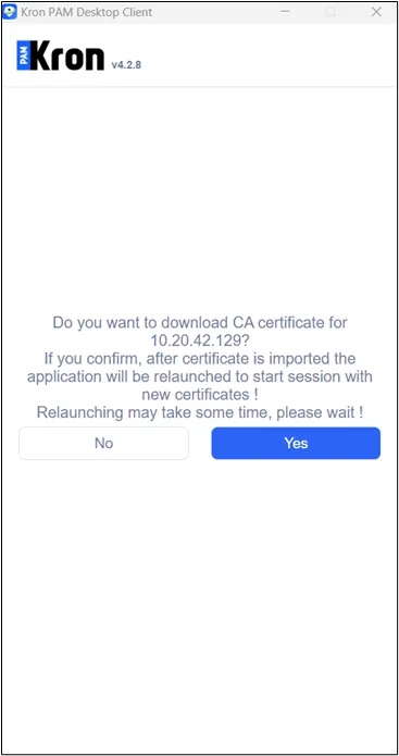 Download and install the HTTP Proxy certificate to the related store on the OS