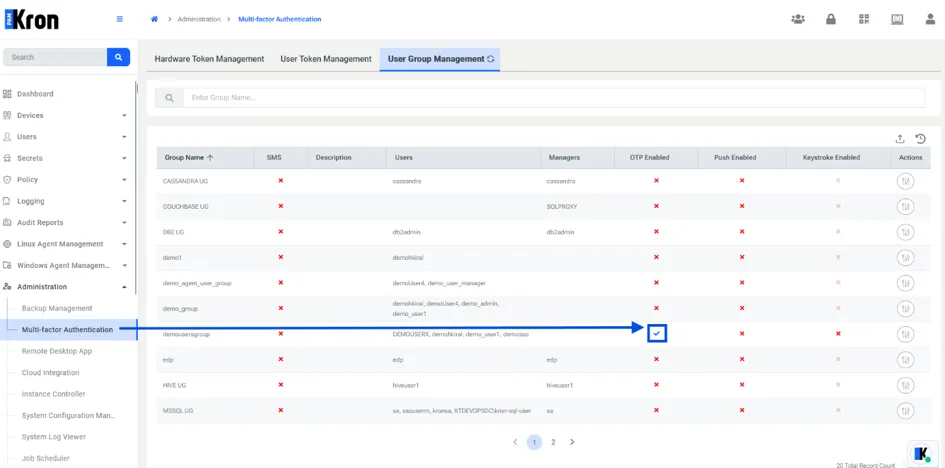 Multi-Factor Authentication page