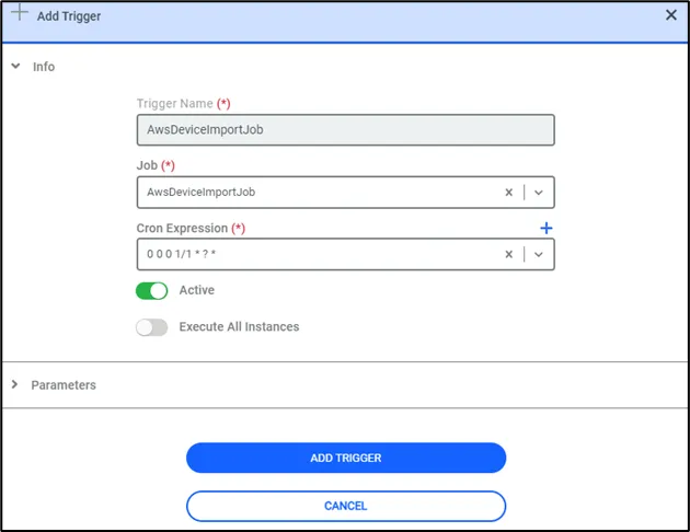 AWS Device Import Job