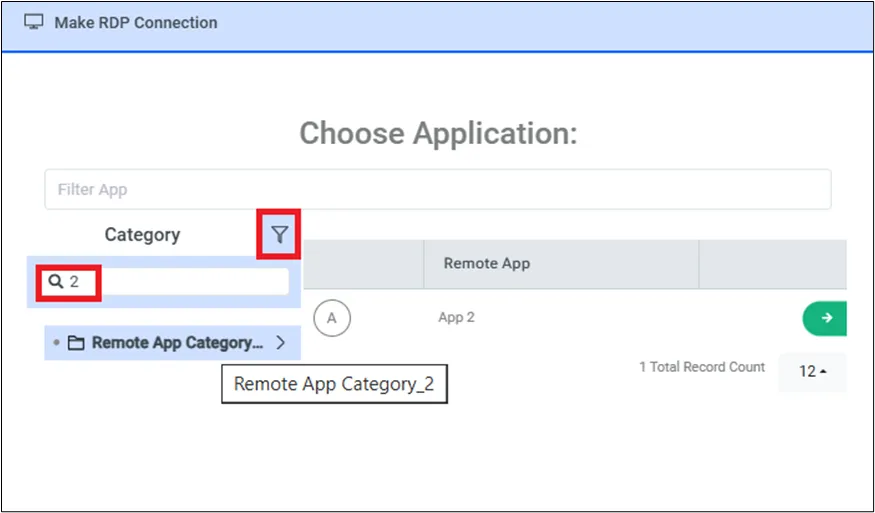 Remote Application Categories Filtering Remote Application Categories Filtering