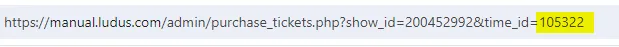 Highlighted - where to locate the time ID for the Showtimes column Highlighted - where to locate the time ID for the Showtimes column