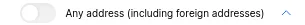 The "Any address" toggle