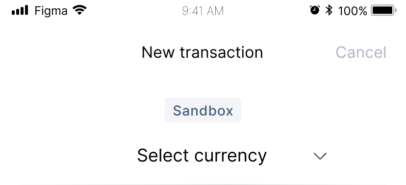 A mobile Sandbox transaction