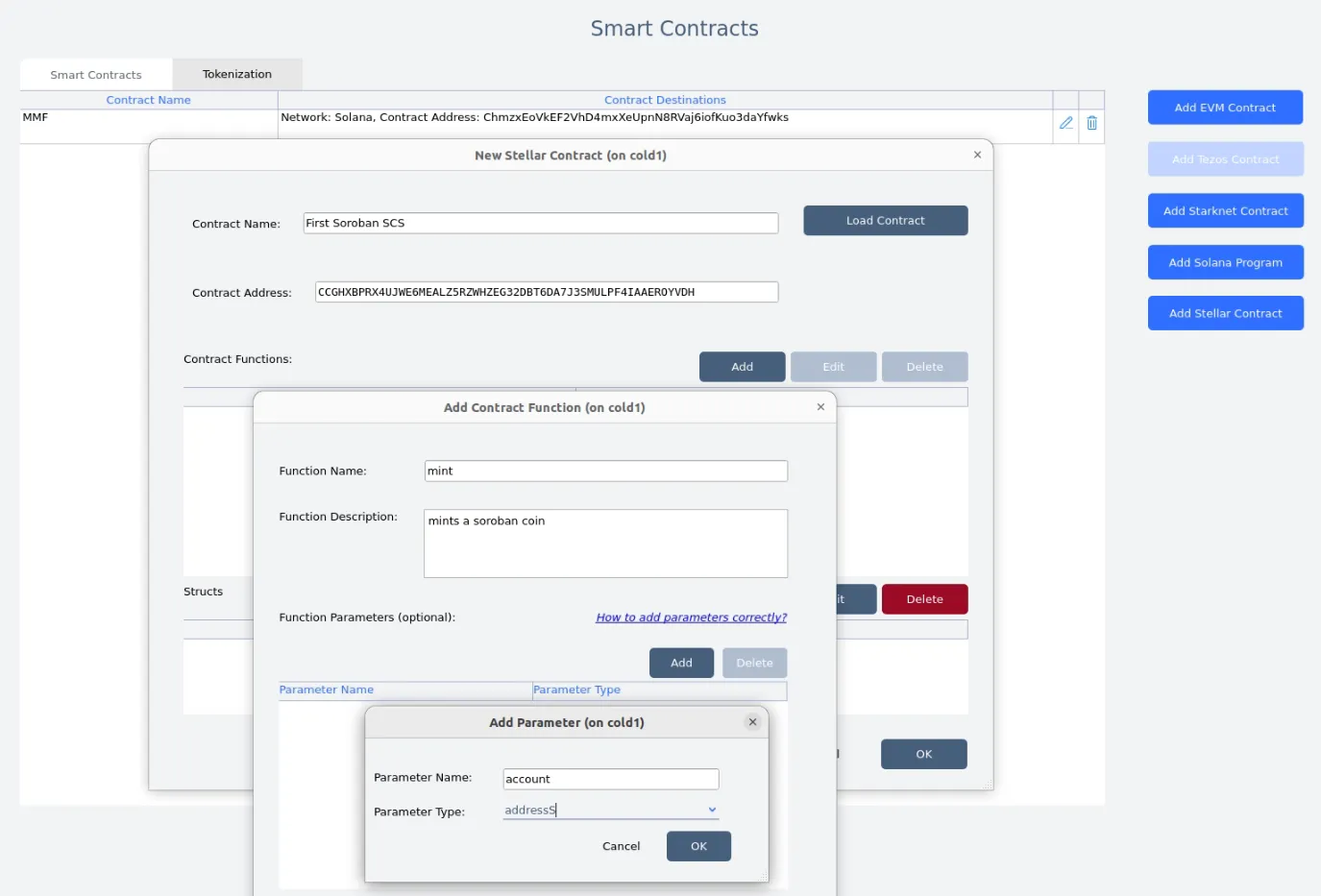 Adding the functions and parameters for a Soroban Stellar Smart Contract