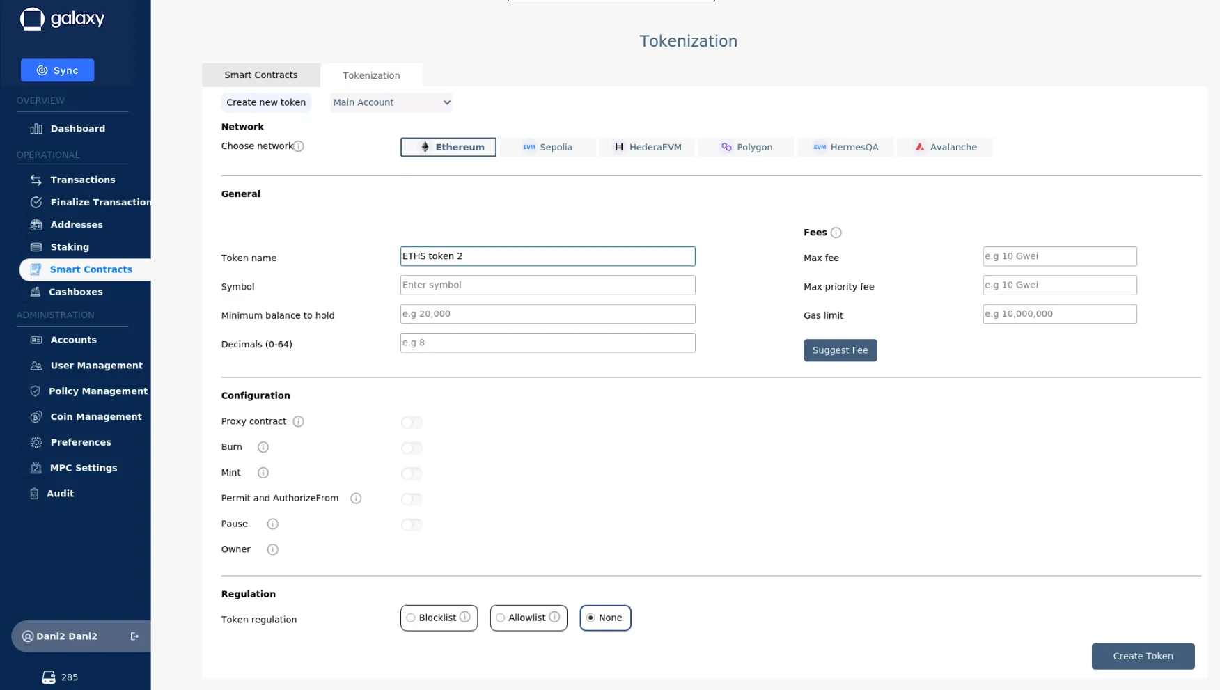 Cold Vault Tokenization Wizard