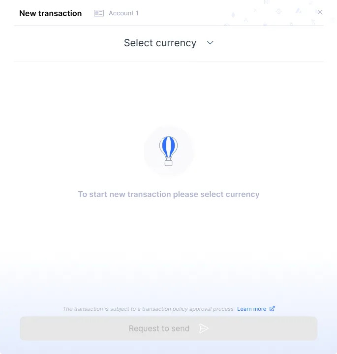The New Transaction menu