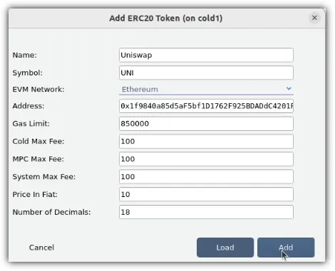 An example of adding ERC20 An example of adding ERC20