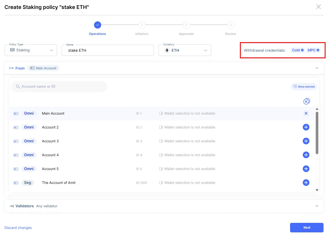 Creating an Ethereum staking transaction policy 