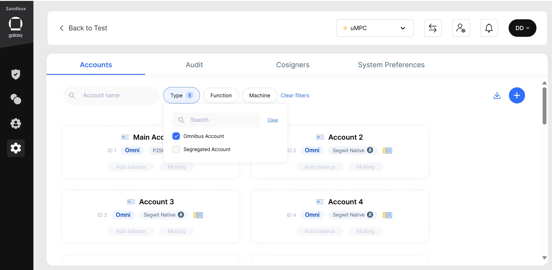 Filtering the address book for segregated accounts