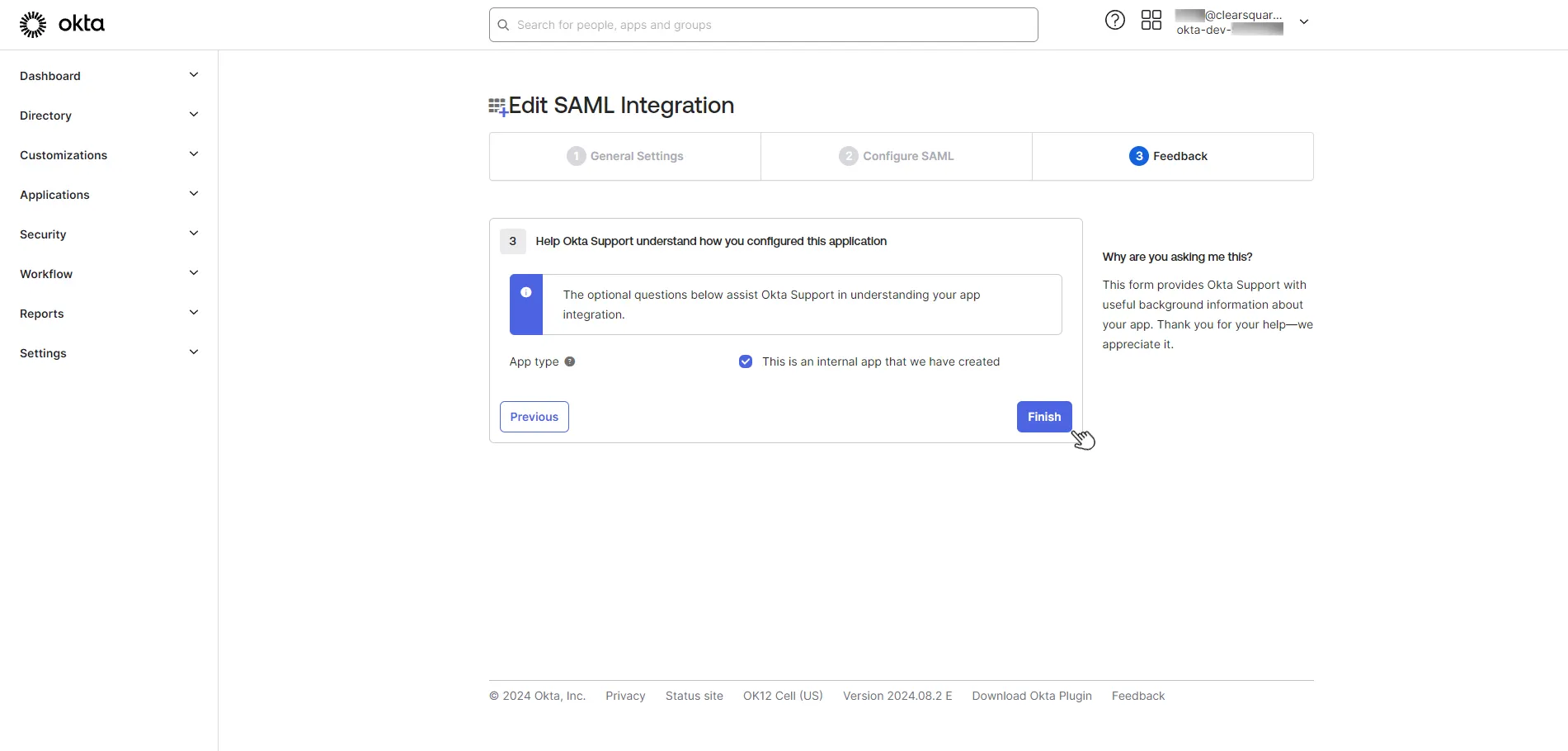 [Step 10] Complete SAML Editing