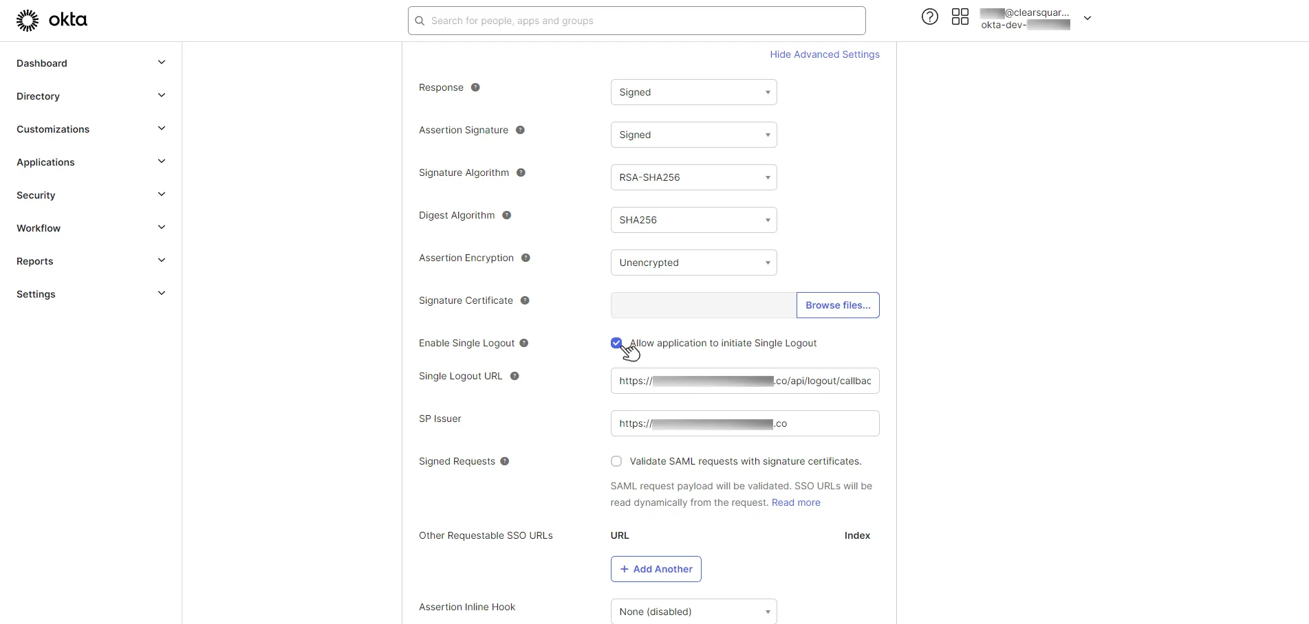 [Step 9] SSO setup Okta