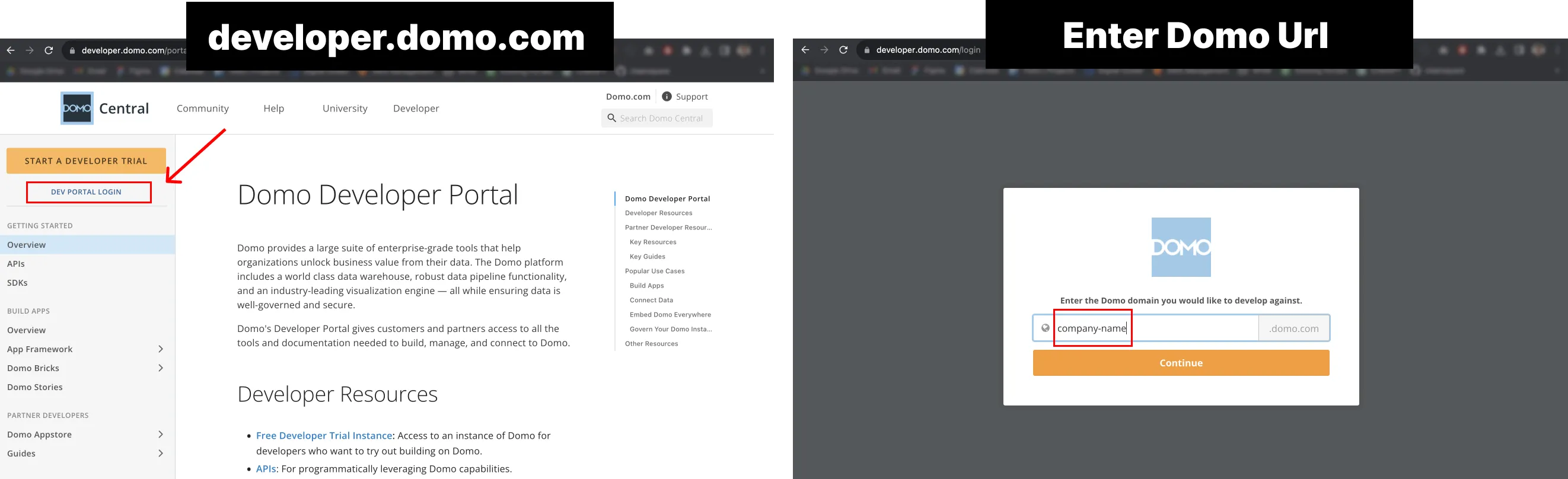 Login to your Domo developer portal. Login to your Domo developer portal.