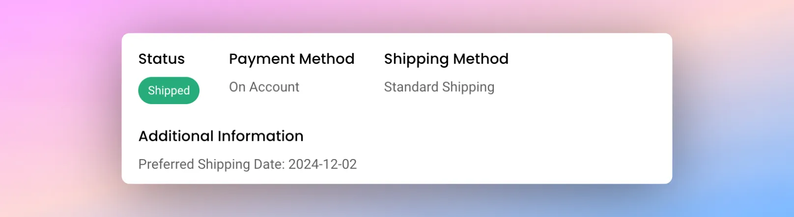 How custom checkout data appears to a customer How custom checkout data appears to a customer