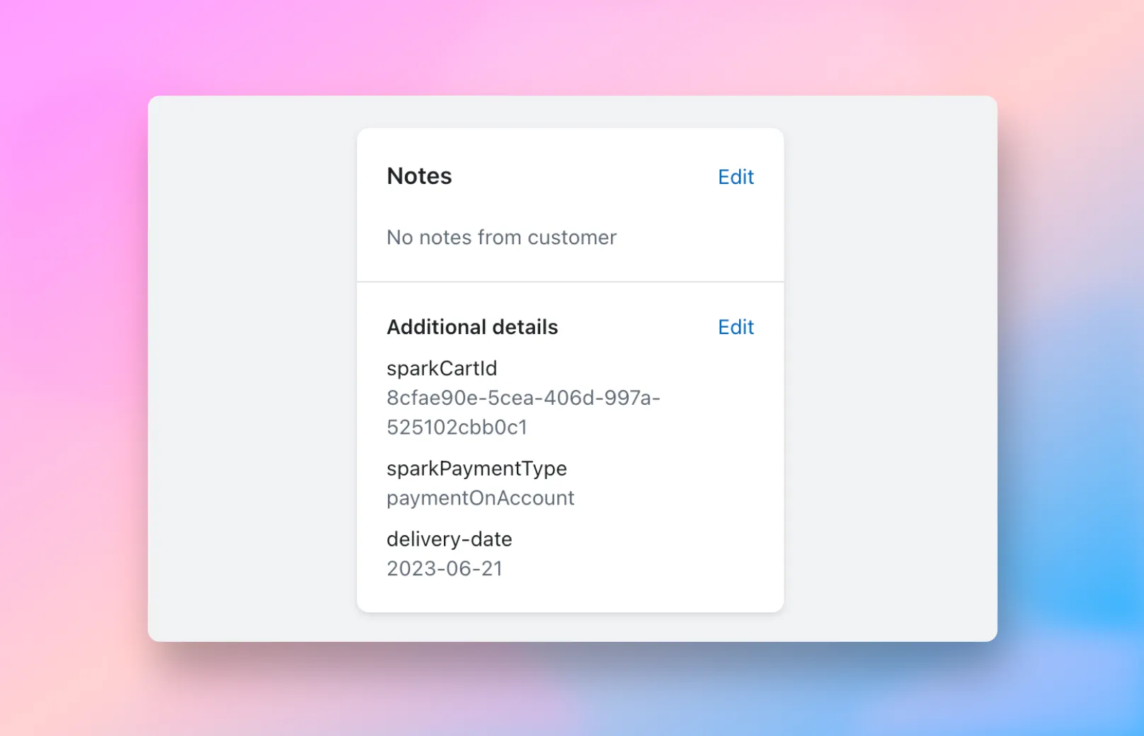 How custom checkout data appears in Shopify How custom checkout data appears in Shopify