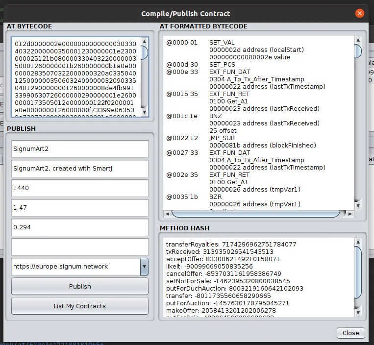 Method Hashes provided by SmartJ