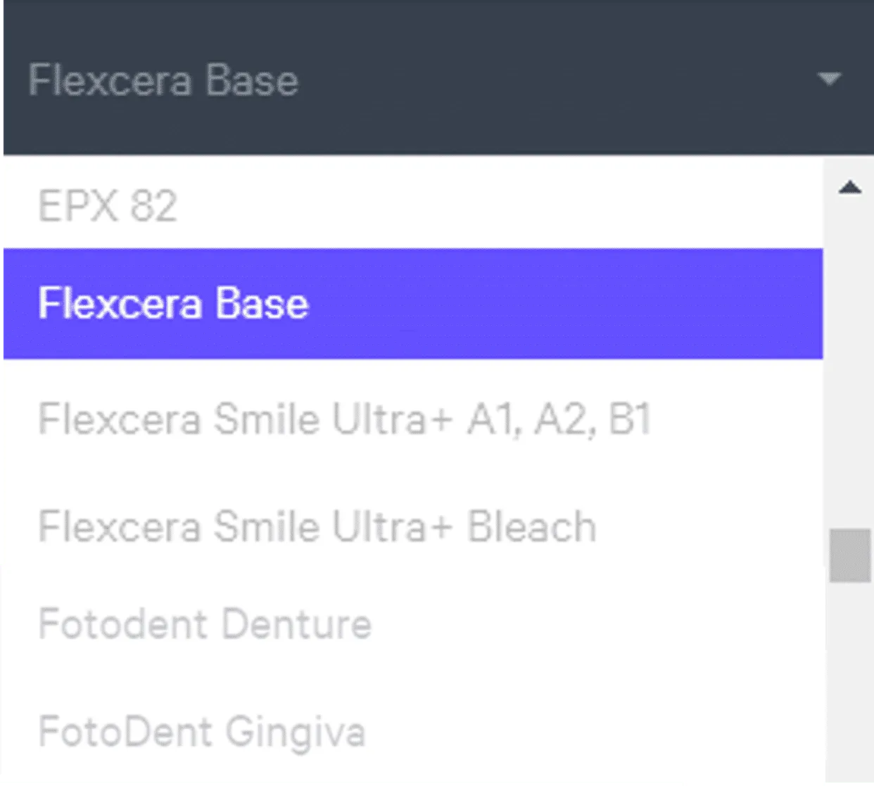 Resin drop down menu Resin drop down menu
