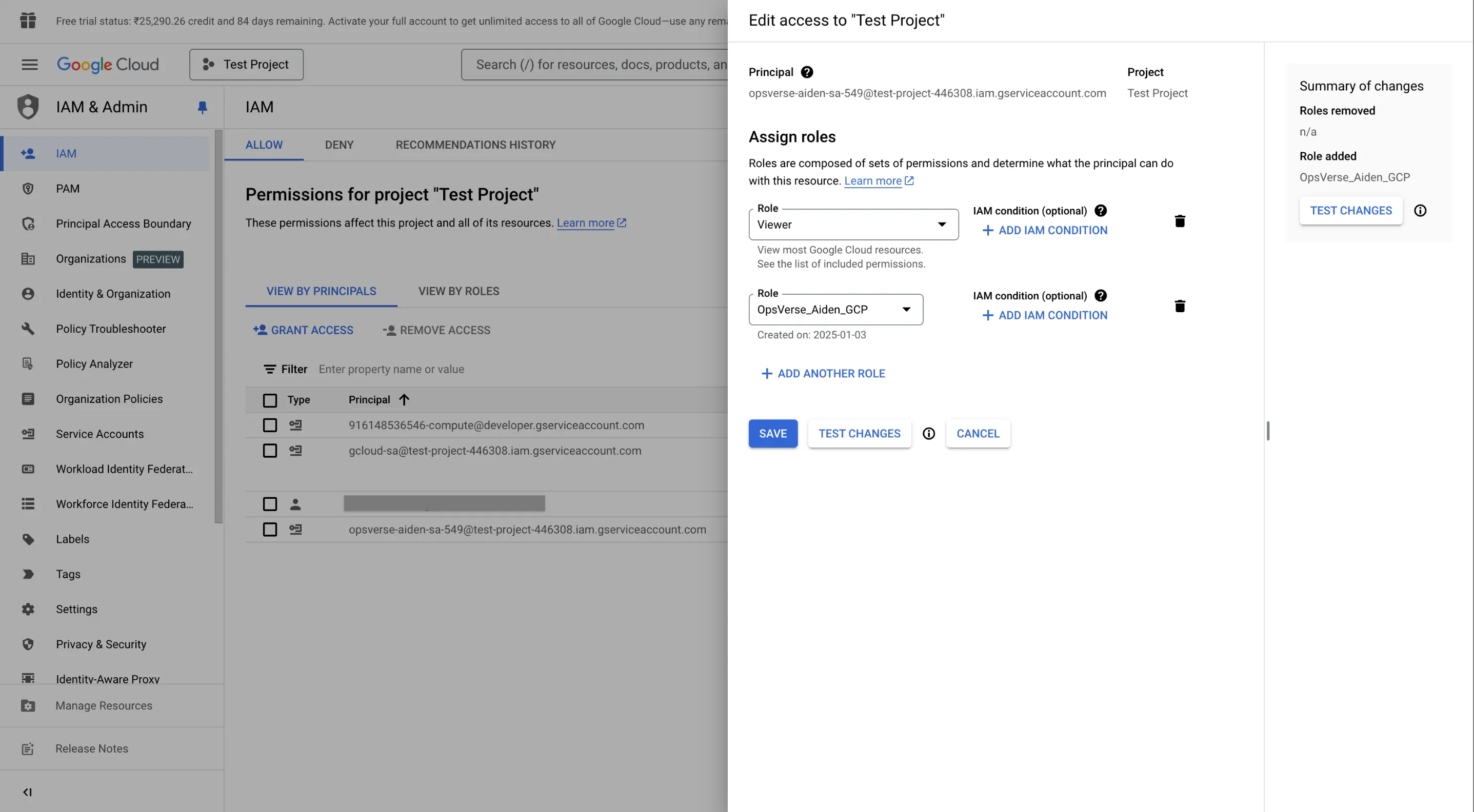 Custom Role for Service Account