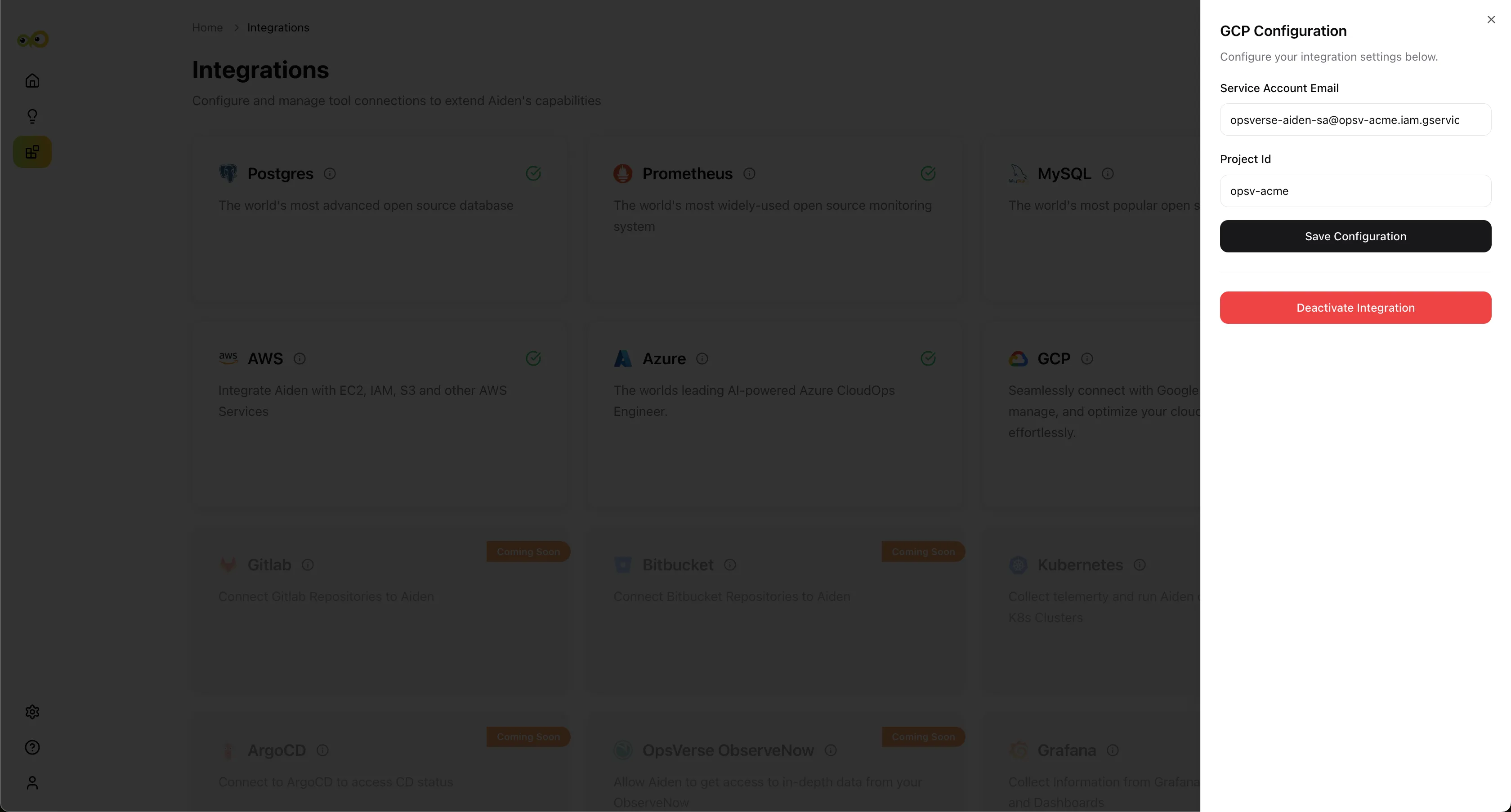 Configuring GCP Integration