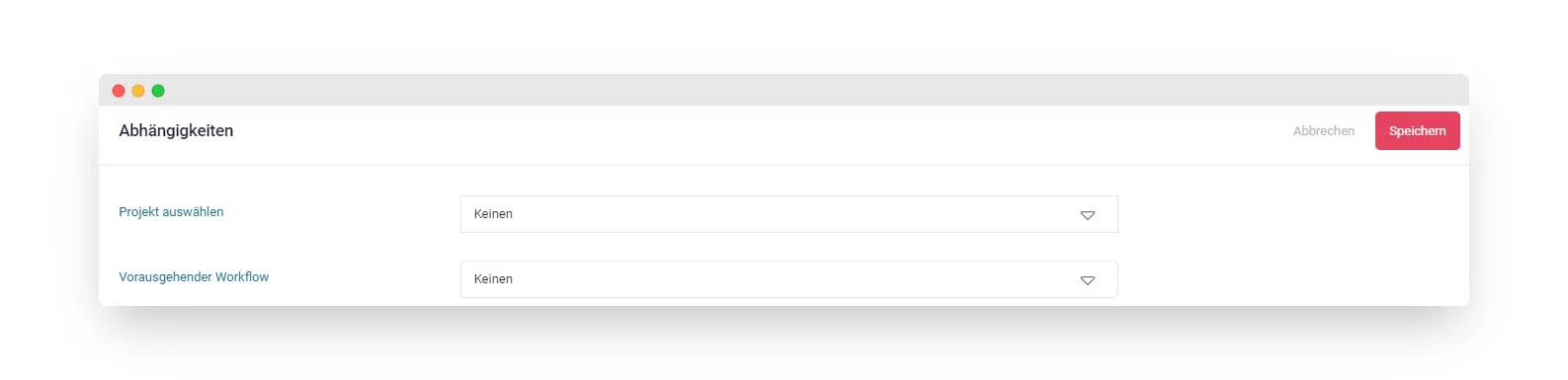 Abhängigkeiten innerhalb eines Workflows