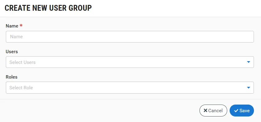 Create New User Group window