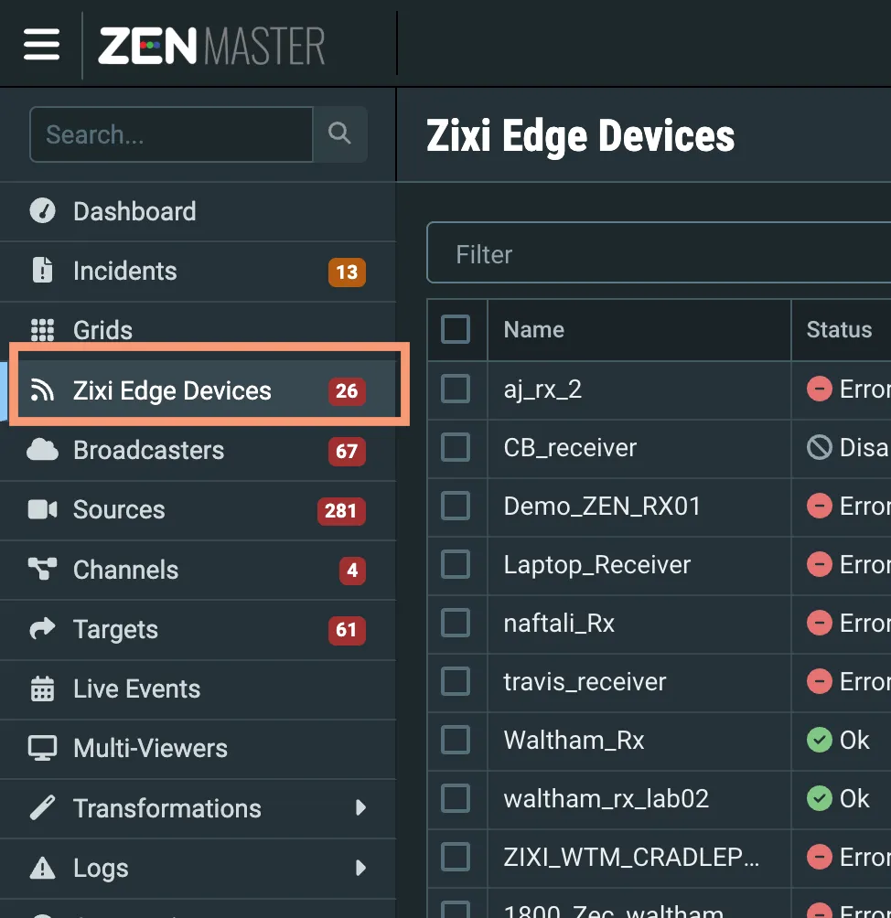 Zixi Edge Devices