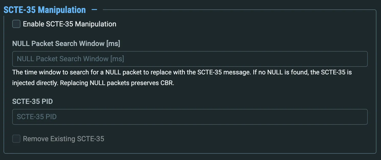 SCTE-35 Manipulation Section