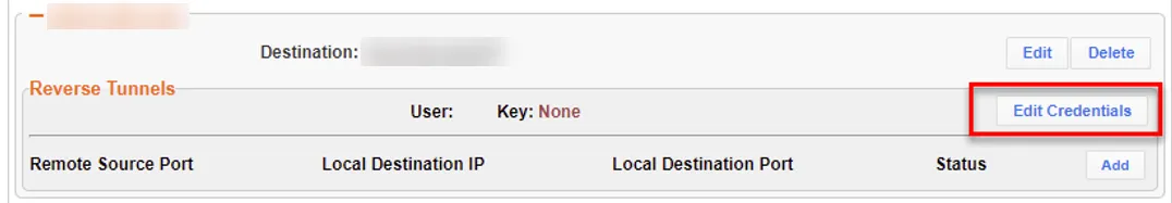 Edit Credentials Button