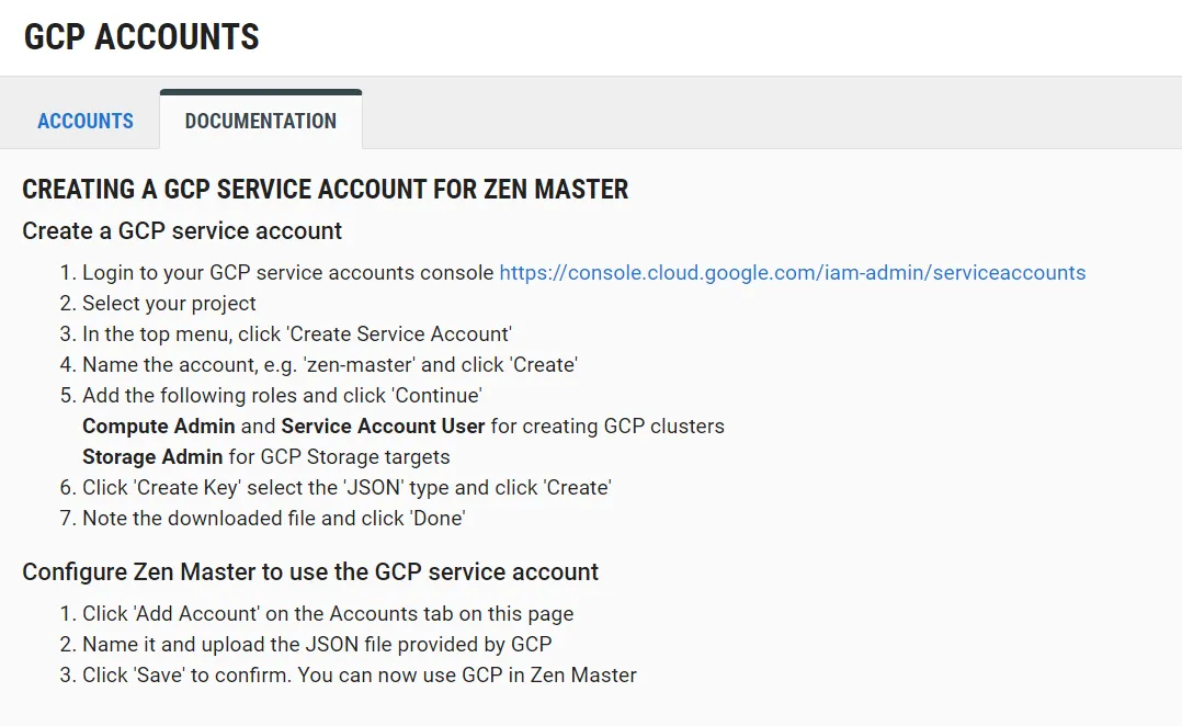 Instructions for GCP and Zixi