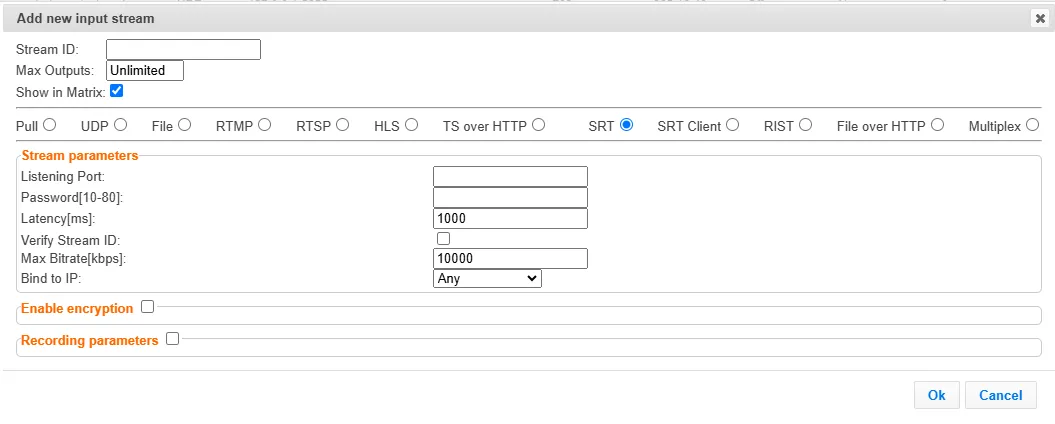 SRT Input