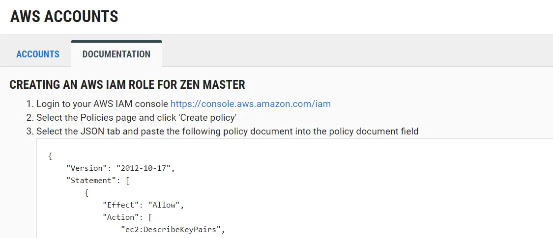 Instructions for linking AWS account Instructions for linking AWS account