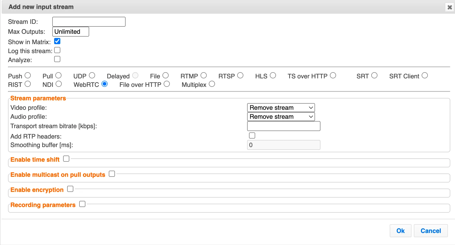 New WebRTC Input
